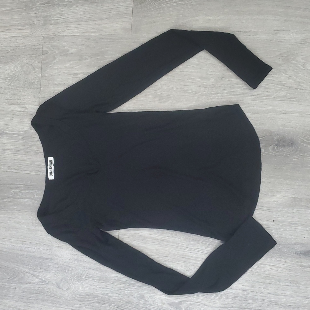 Joah Brown Henley Long Sleeve Top Black S/M In Great Condition - Picture 5 of 9